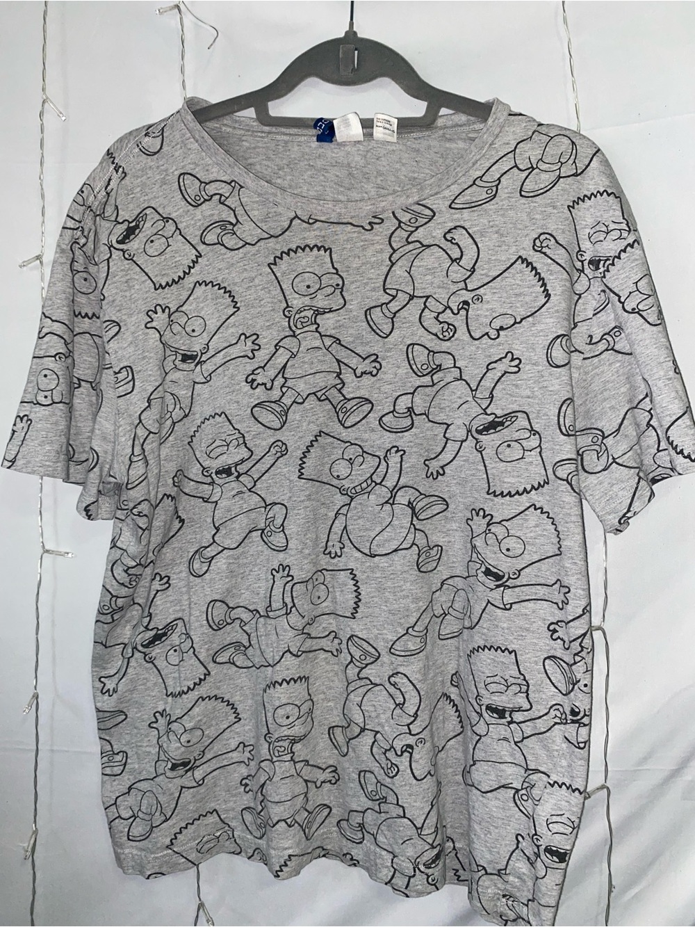 Kids Gray Bart Simpson Graphic Tee - Unbranded